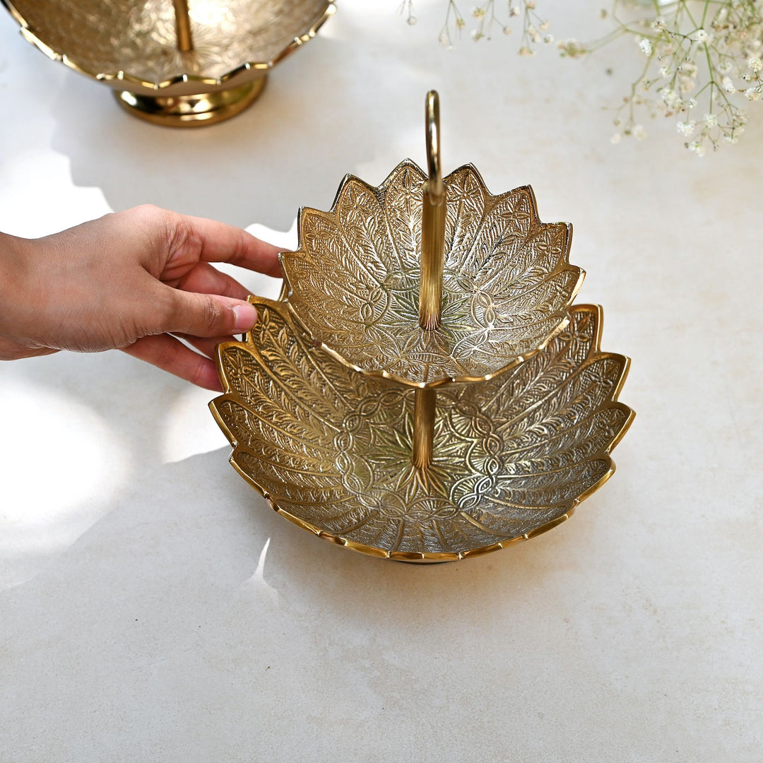 two tiered serving platter