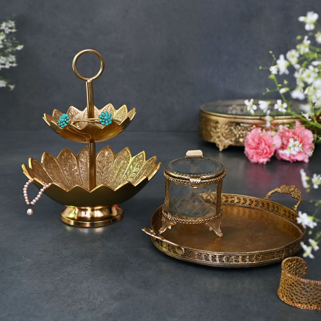 two tiered serving platter