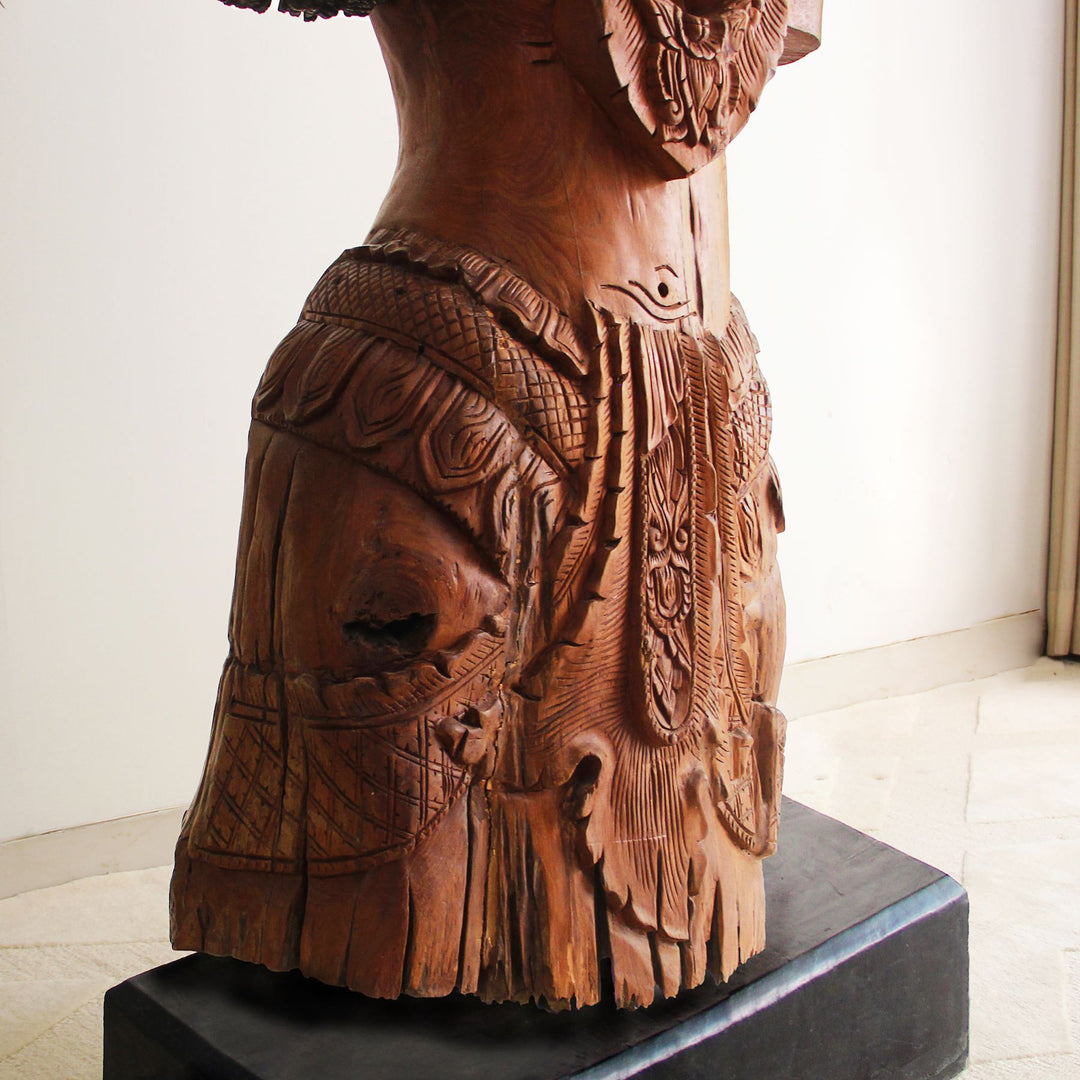 Pure Teak Lanna Princess 8 feet Tall Statue