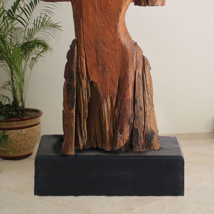 Pure Teak Lanna Princess 8 feet Tall Statue