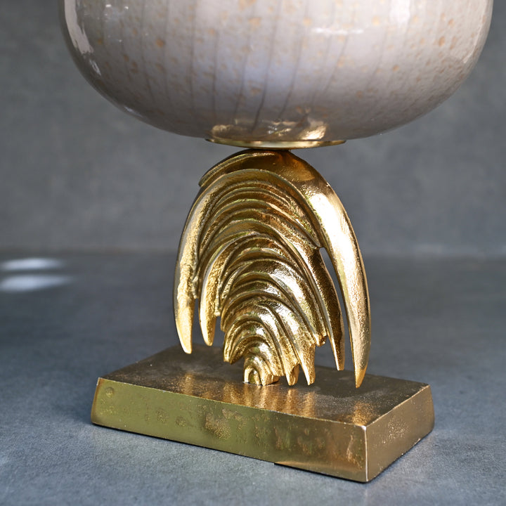 silver glass candle holder