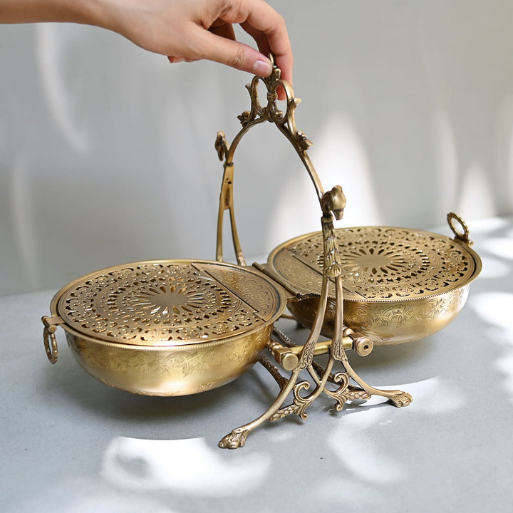 foldable brass dry fruit box