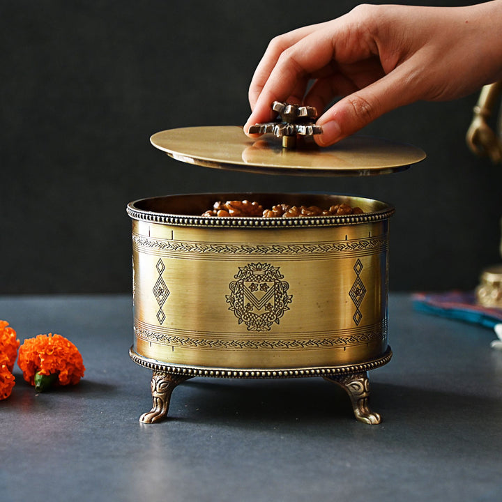 decorative brass box with lid
