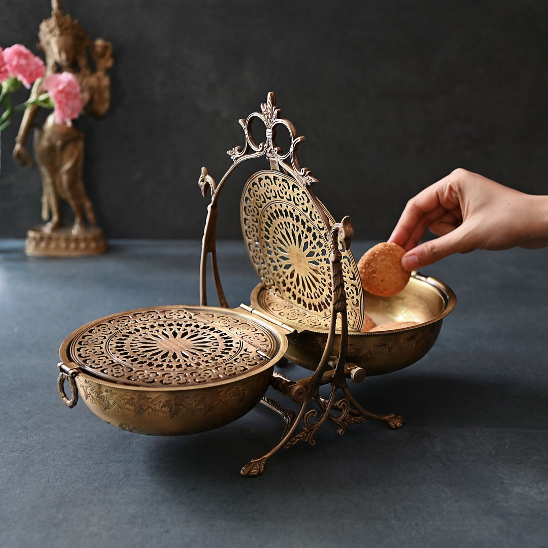 foldable brass dry fruit box