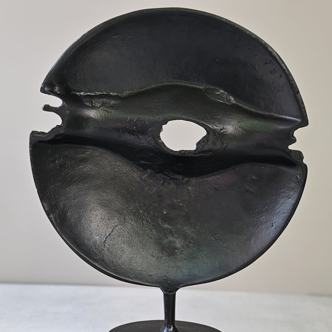 black and gold round tabletop accent