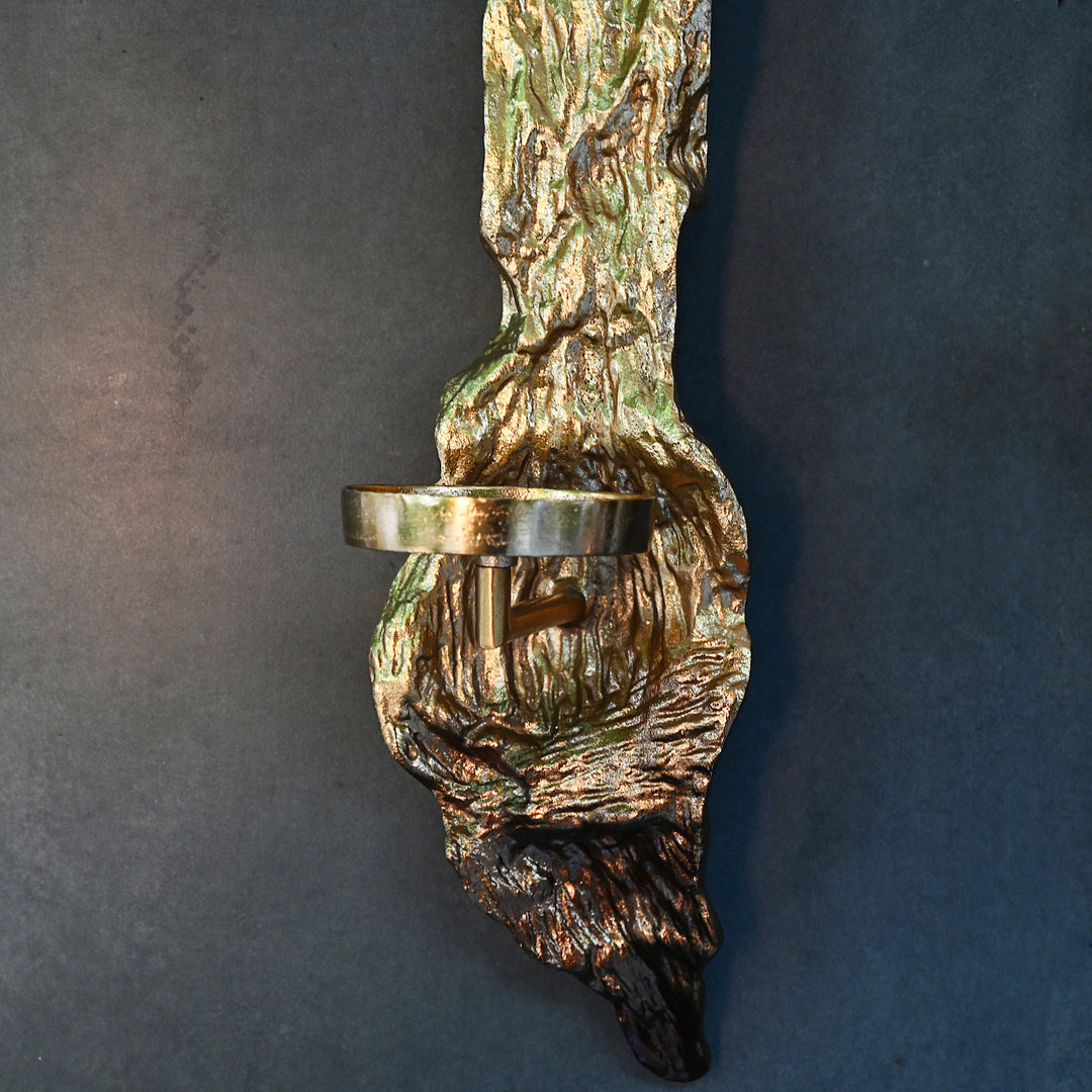 golden wall candle holder
