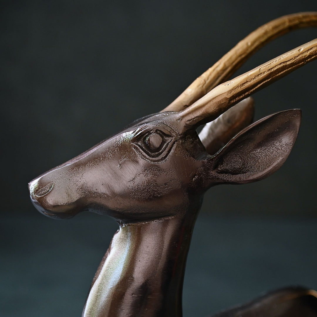 metal deer sculpture