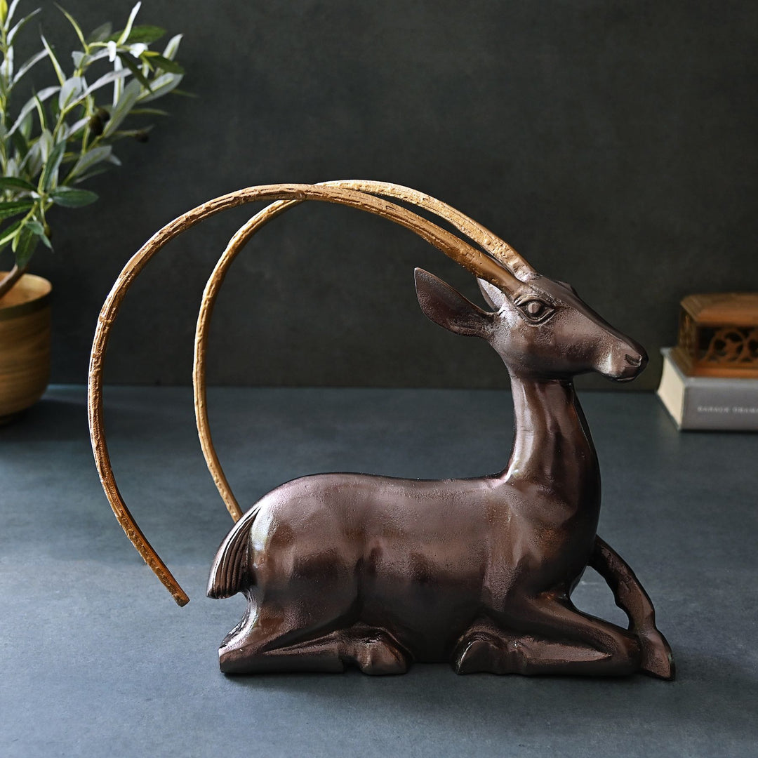 metal deer sculpture