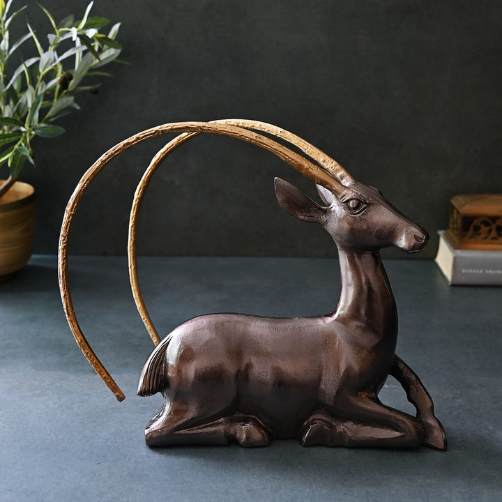 metal deer sculpture