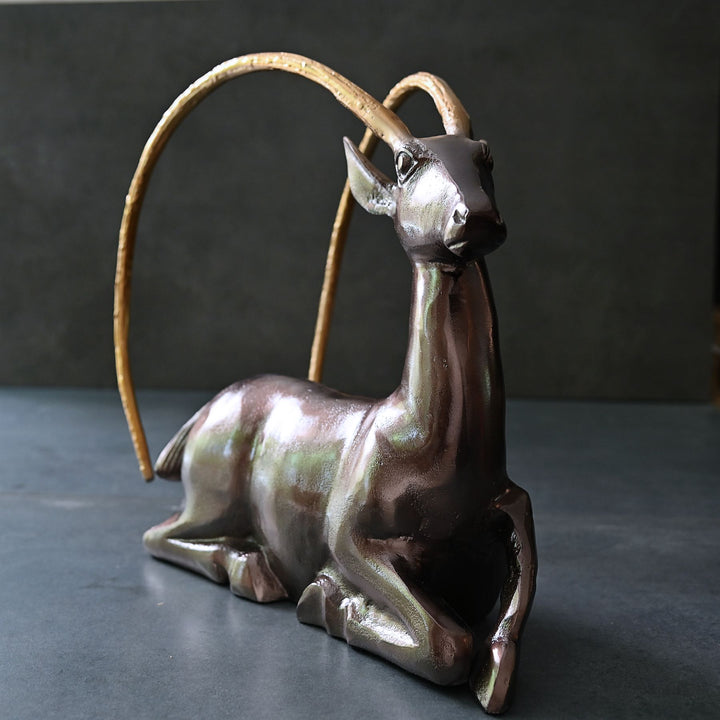 metal deer sculpture