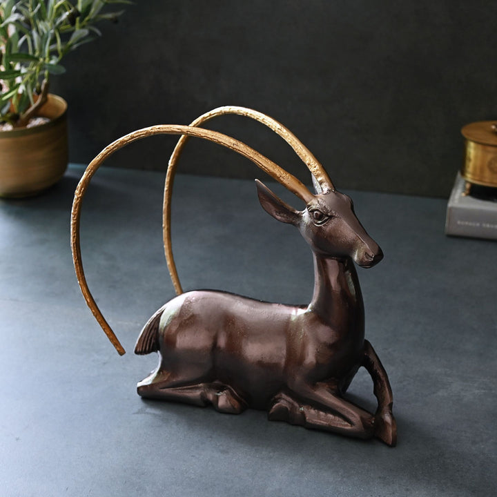 metal deer sculpture