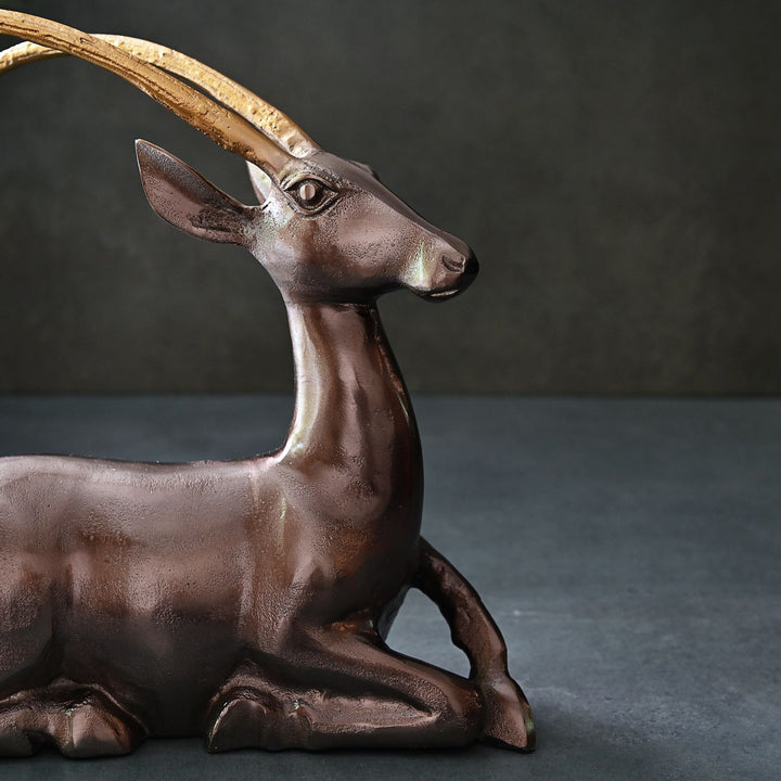 metal deer sculpture