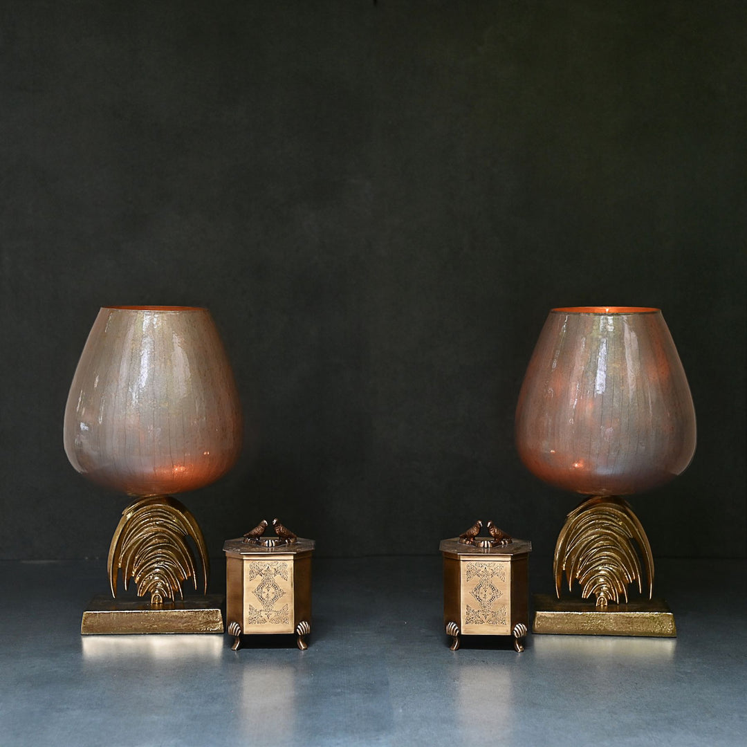 silver glass candle holder