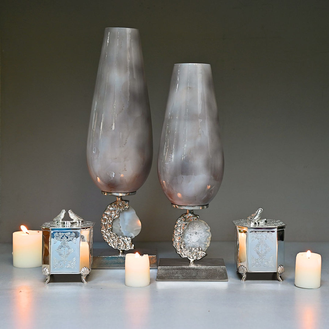 hurricane glass candle holder