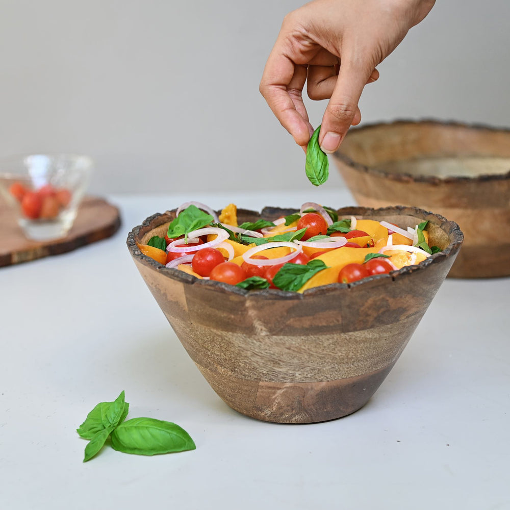 wooden serving bowl