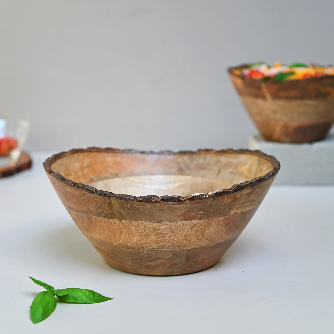 wooden serving bowl