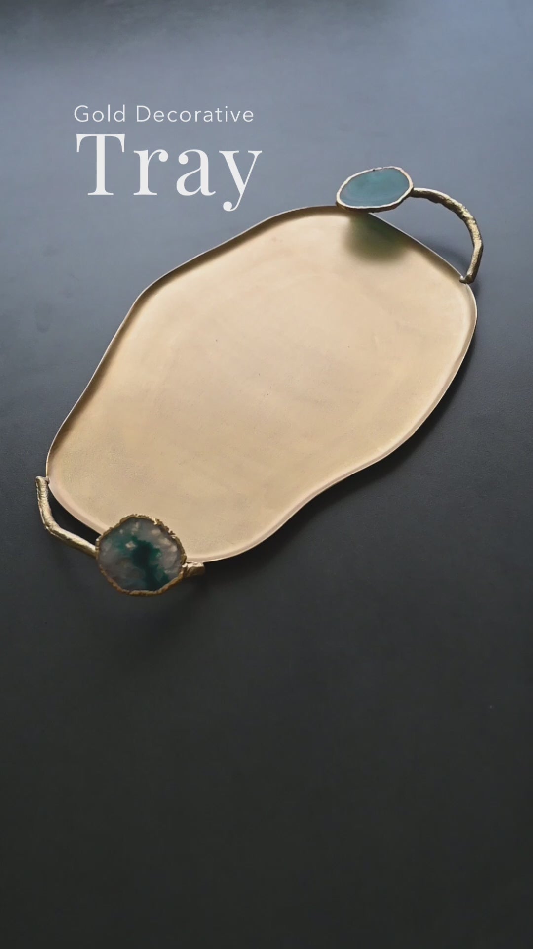 Agate & Gold Decorative Tray