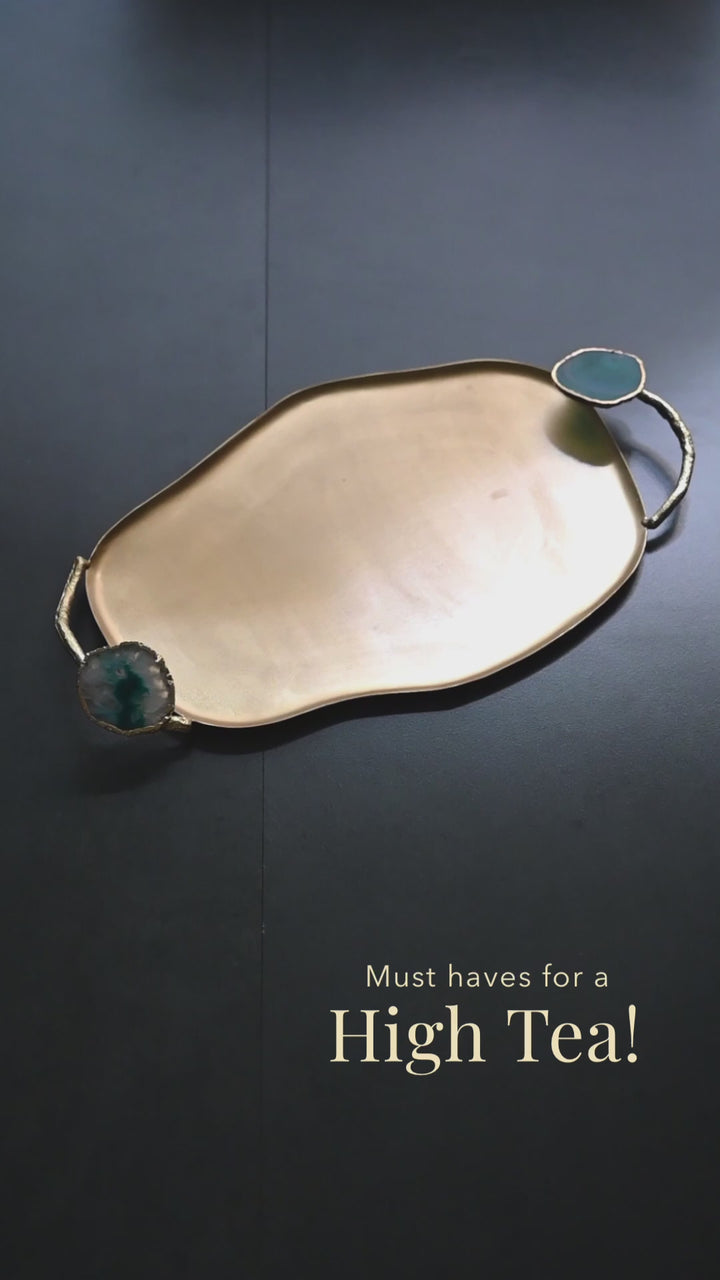 Agate & Gold Decorative Tray