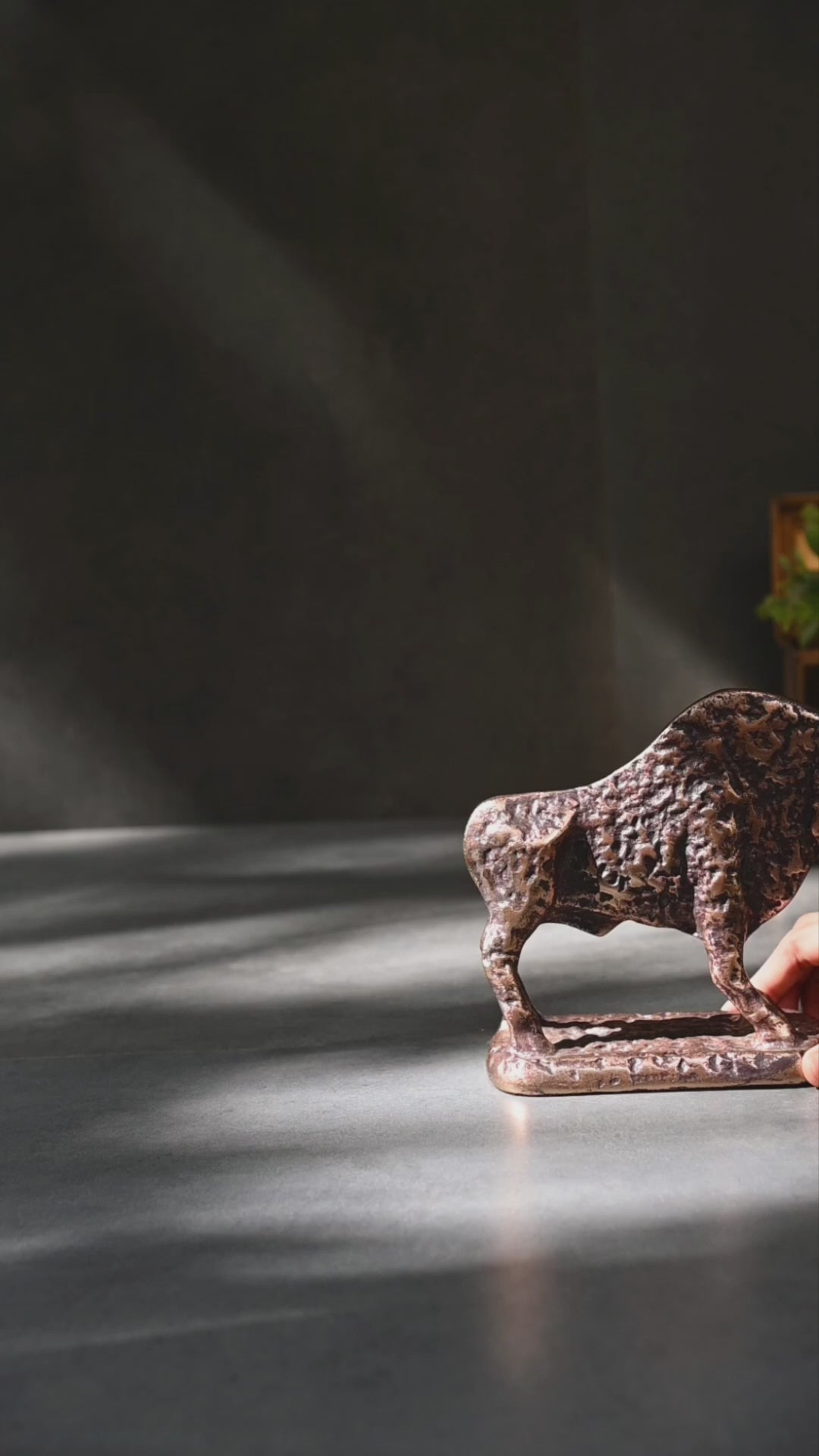 Antique bull tabletop sculpture for home and office décor