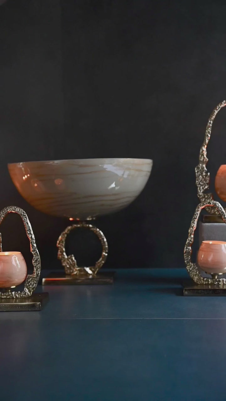 Golden Glass Bowl Centrepiece
