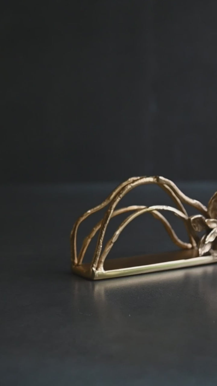 Gold Floral Napkin Holder