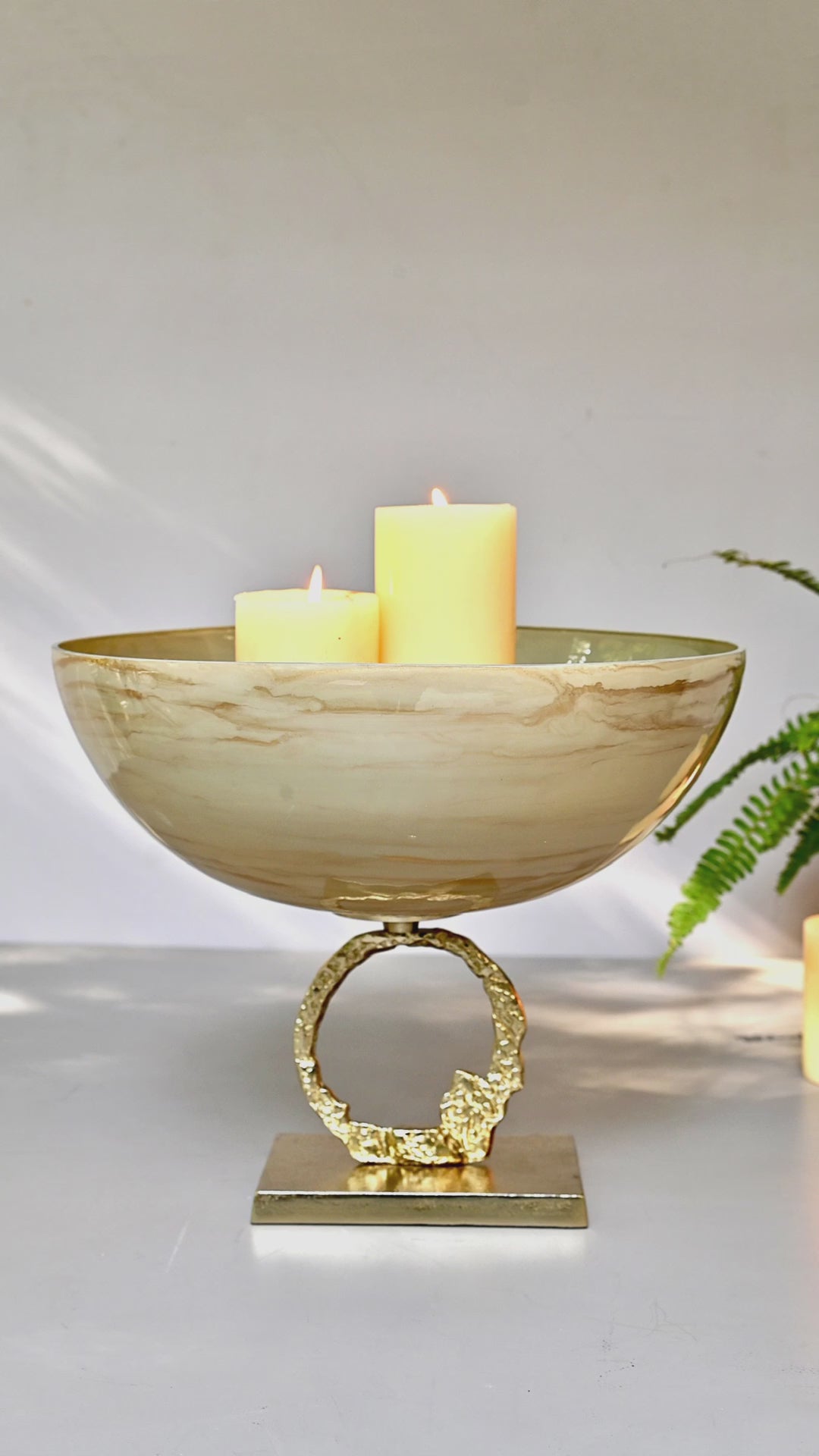 Golden Glass Bowl Centrepiece