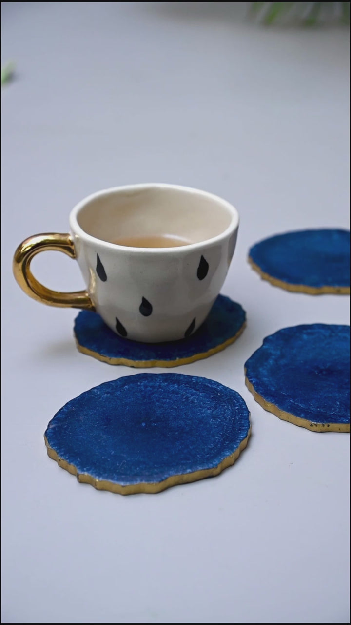Blue Resin Coasters - Set of 4