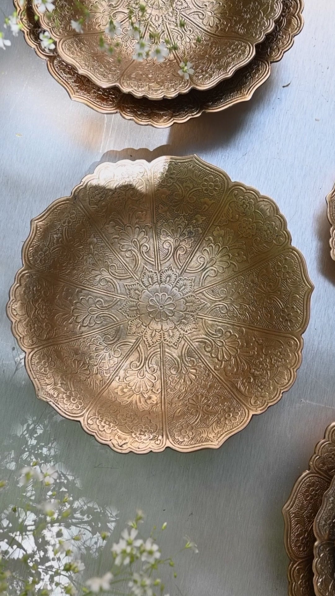 Floral Brass Bowl