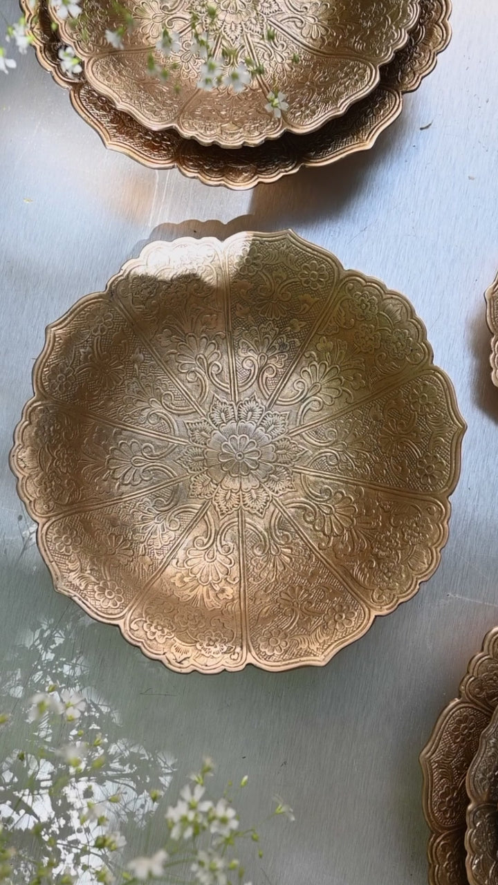 Floral Brass Bowl