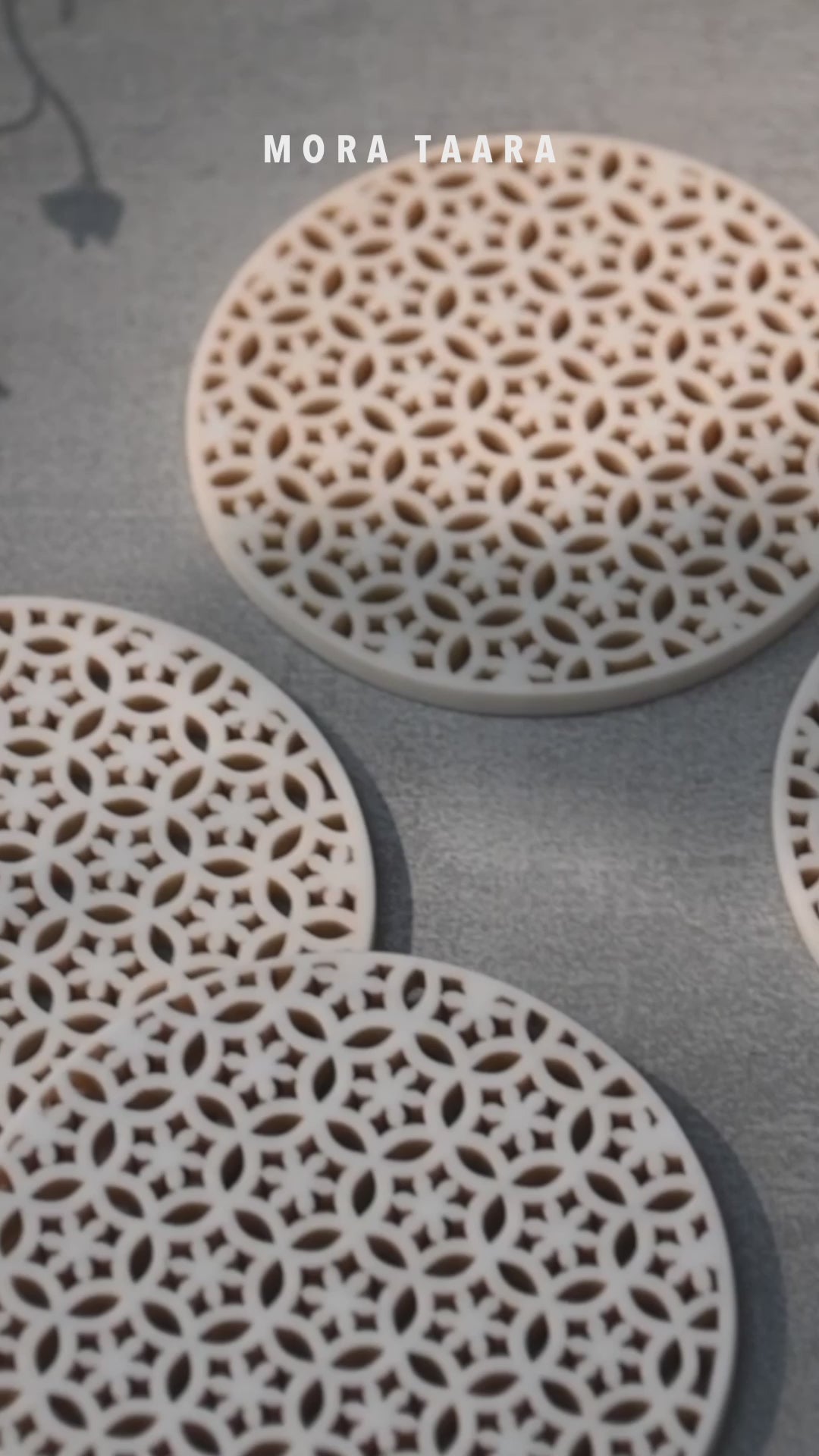 White Cutwork Coasters - Set of 4