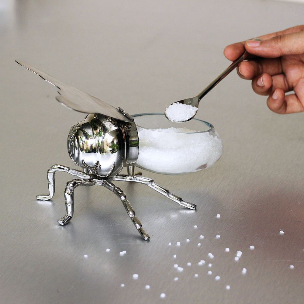 sugar and honey pot shaped like a bee