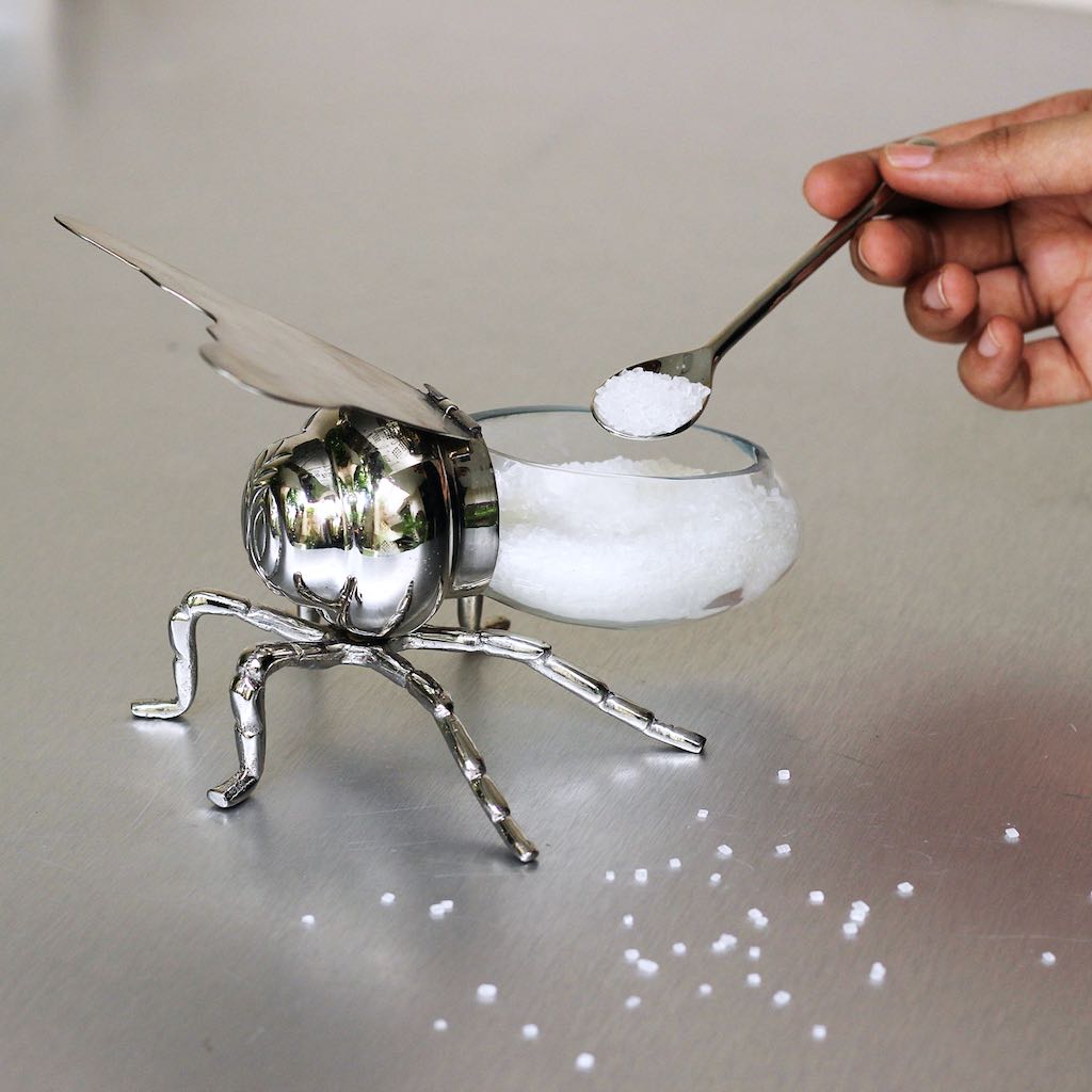 sugar and honey pot shaped like a bee