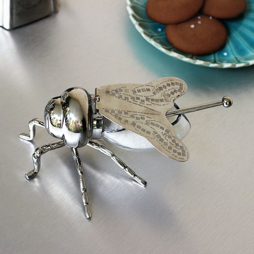 sugar and honey pot shaped like a bee