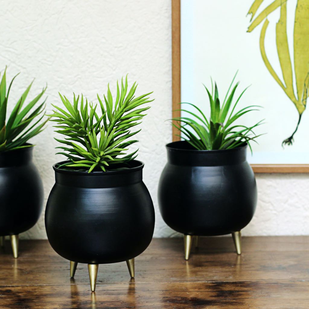 small black table top planter