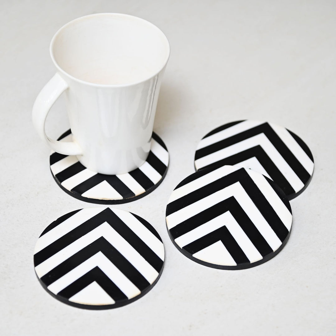 black & white coasters
