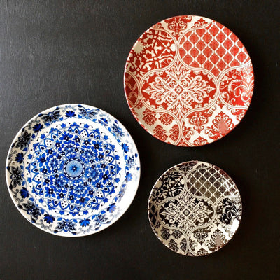 ceramic wall decorative plates with wooden stand