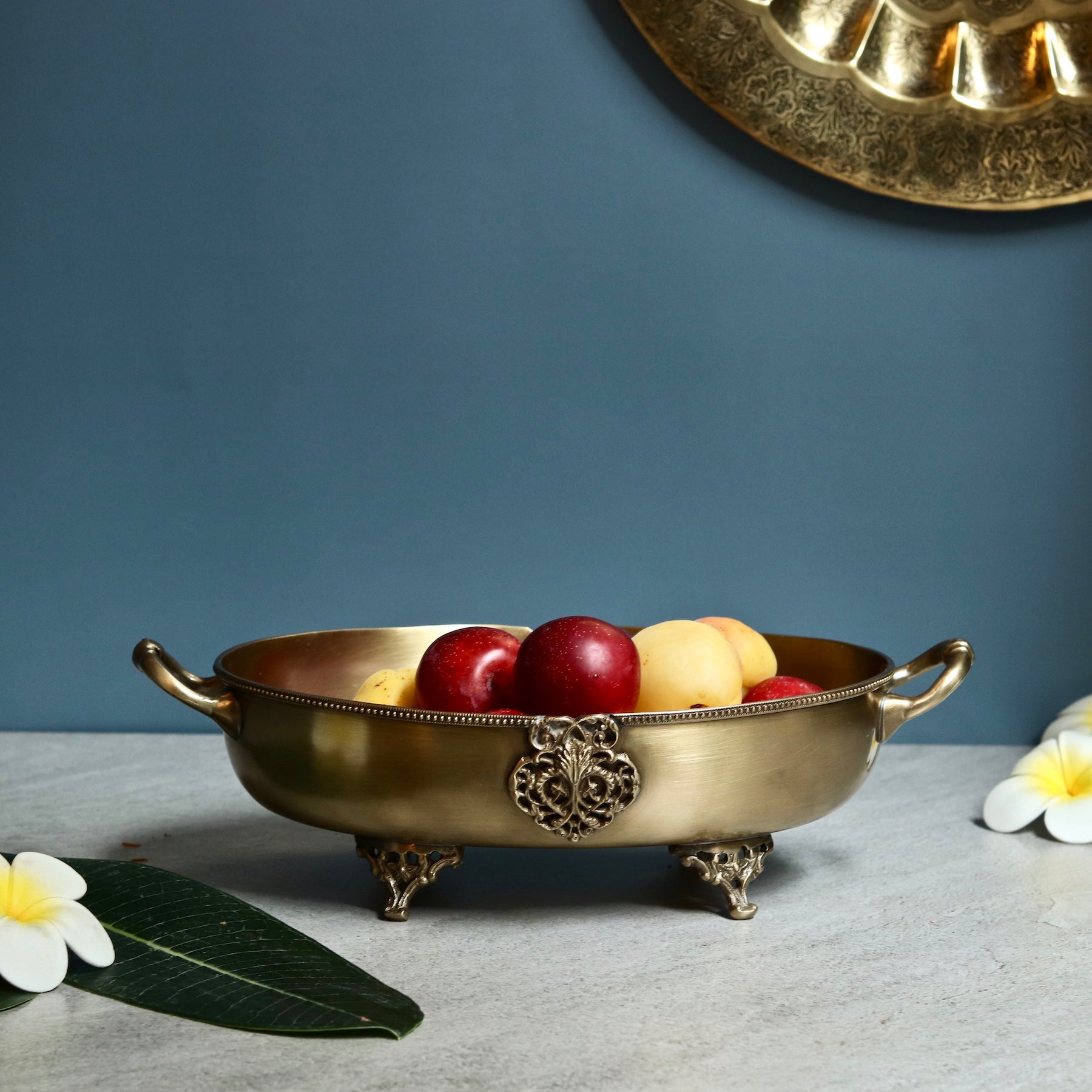 Brass Fruit Bowl Oval – Mora Taara