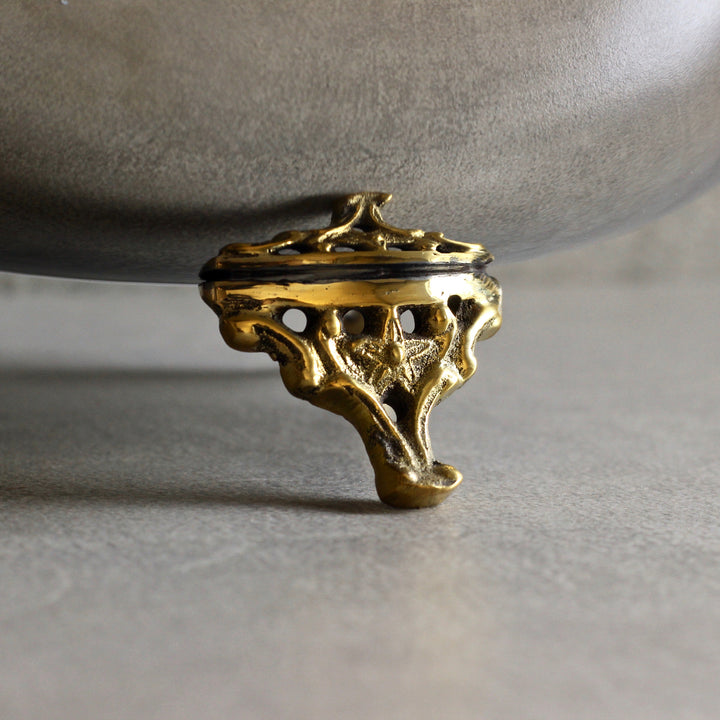 brass and steel serving bowl