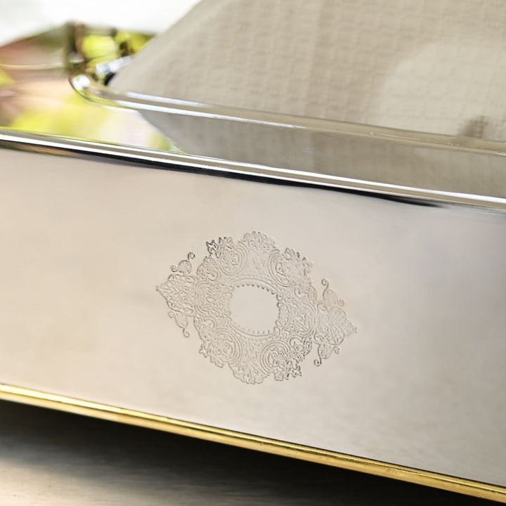 brass and steel tissue box