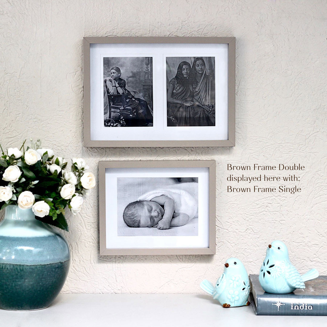 brown photo frames