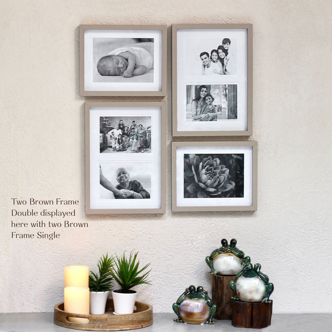 brown photo frames