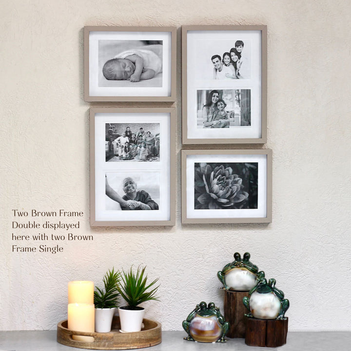 brown photo frames