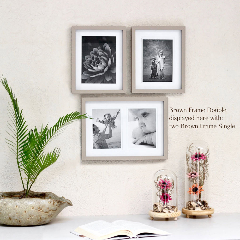 brown photo frames