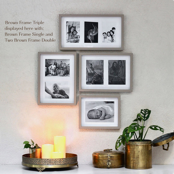 brown photo frames