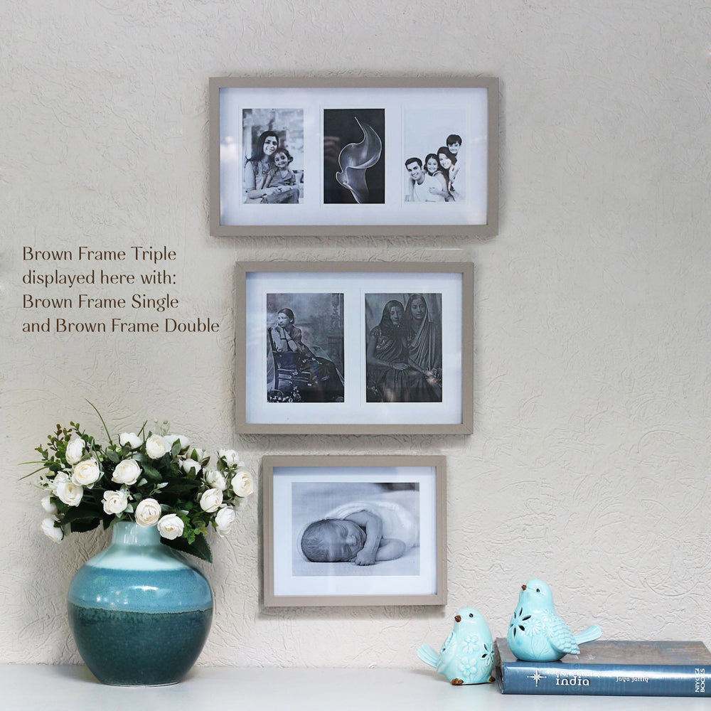 brown photo frames