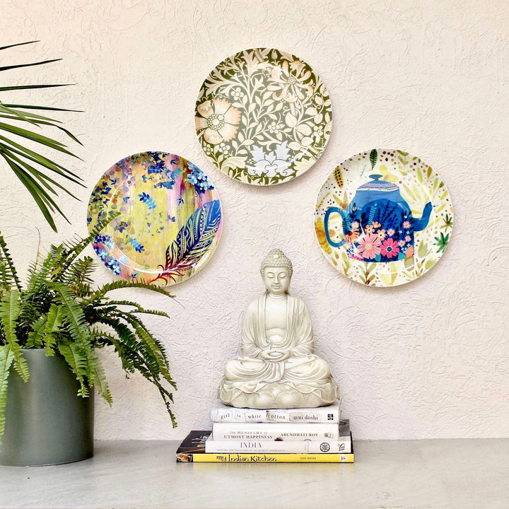 floral decorative wall plates
