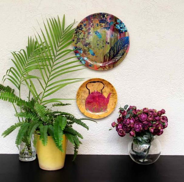 floral decorative wall plates