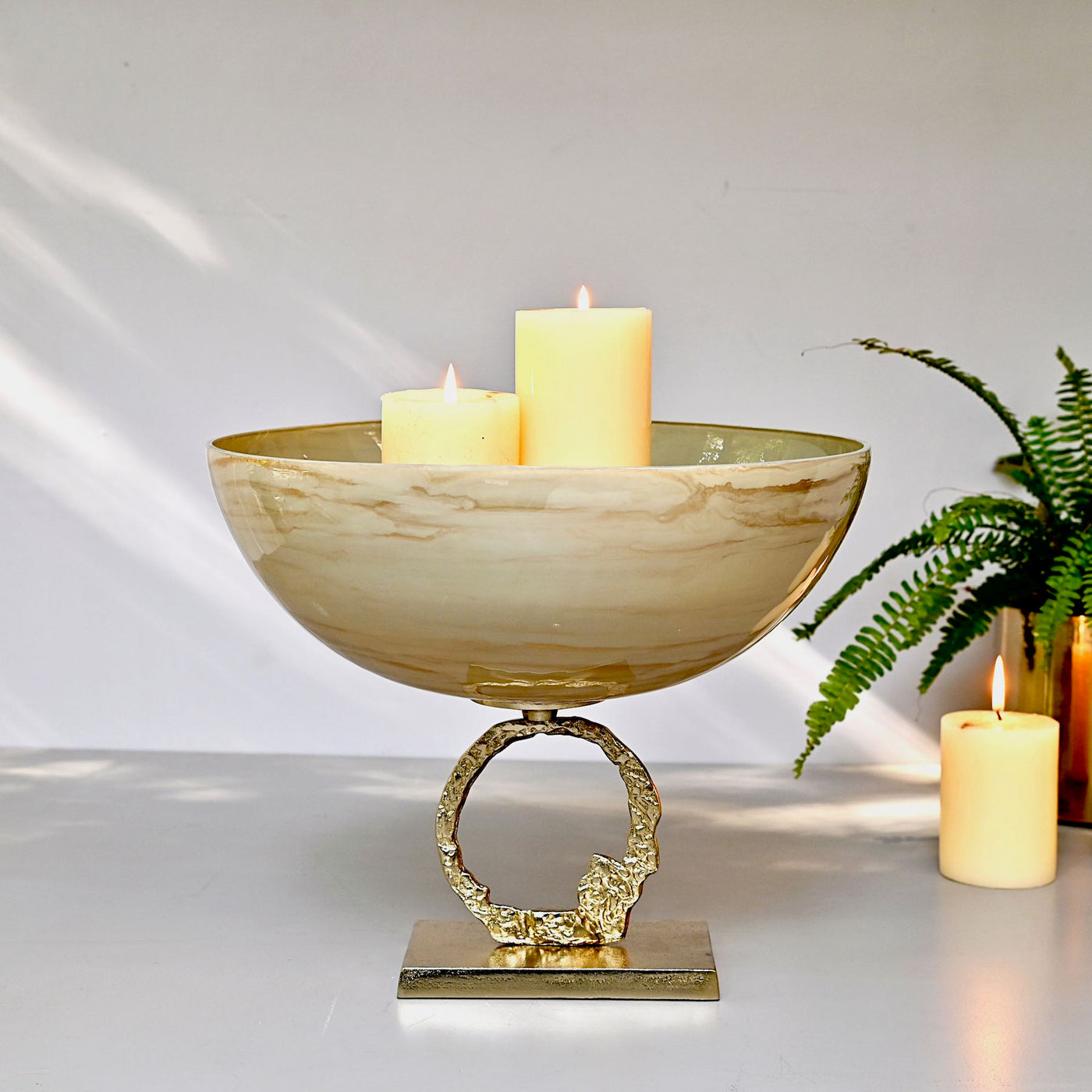 glass decorative bowl with stand | merca_variant_43761891999978