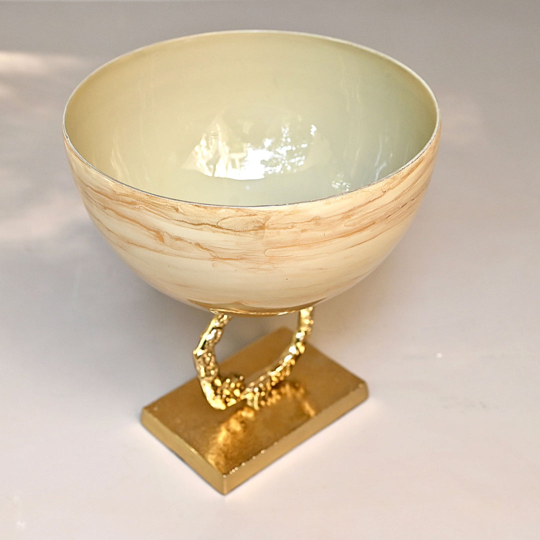 glass decorative bowl with stand