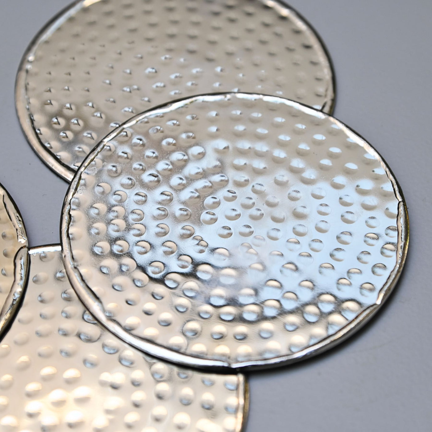 Hammered Silver Coasters - Set of 4